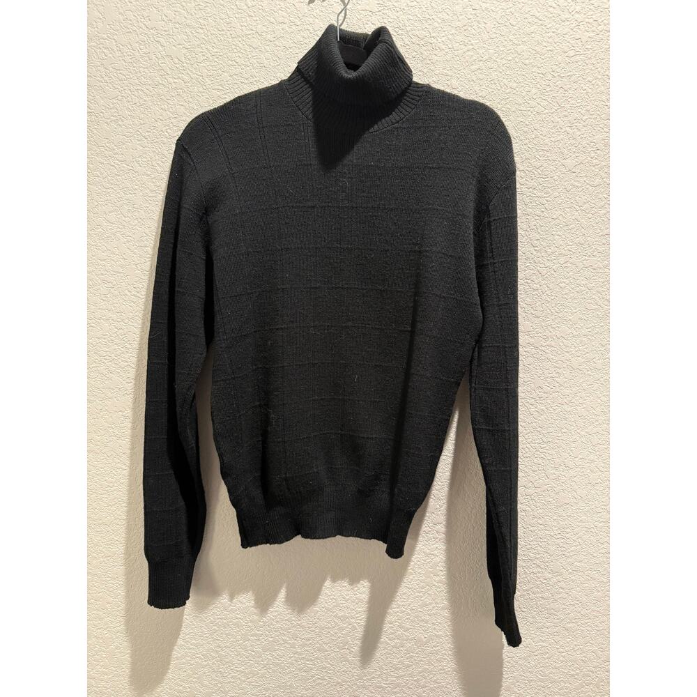 VTG CIR 100% Wool‎ Turtleneck Sweater in Black Size L